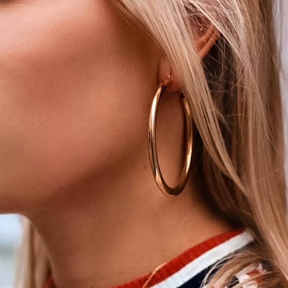 ⚜️Big Rose Gold Hoop Earrings NEW